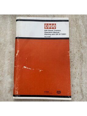 Case 930 Diesel Tractors Operators Manual Starting With SN 8172001